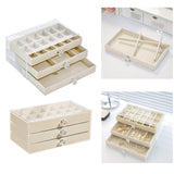 Maxbell Acrylic Jewelry Box 3 Layer Jewelry Organizer for Women Girls 18 Grids