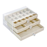 Maxbell Acrylic Jewelry Box 3 Layer Jewelry Organizer for Women Girls 18 Grids