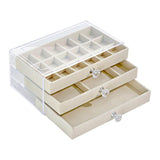 Maxbell Acrylic Jewelry Box 3 Layer Jewelry Organizer for Women Girls 18 Grids