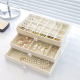 Maxbell Acrylic Jewelry Box 3 Layer Jewelry Organizer for Women Girls 18 Grids