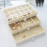 Maxbell Acrylic Jewelry Box 3 Layer Jewelry Organizer for Women Girls 18 Grids