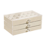 Maxbell Acrylic Jewelry Box 3 Layer Jewelry Organizer for Women Girls 36 Grids