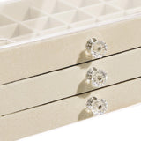 Maxbell Acrylic Jewelry Box 3 Layer Jewelry Organizer for Women Girls 36 Grids