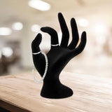 Maxbell Jewelry Display Stand hand Creative Hanging Stand Support Rings Display  Black Flannel