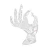 Maxbell Jewelry Display Stand hand Creative Hanging Stand Support Rings Display Transparent Plastic