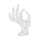 Maxbell Jewelry Display Stand hand Creative Hanging Stand Support Rings Display Transparent Plastic