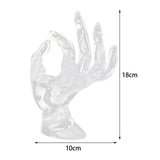 Maxbell Jewelry Display Stand hand Creative Hanging Stand Support Rings Display Transparent Plastic