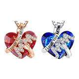 Maxbell Love Heart Shape Pendant Necklace Charms 45cm Length Chain Mother's Day Gift Red