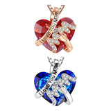 Maxbell Love Heart Shape Pendant Necklace Charms 45cm Length Chain Mother's Day Gift Red