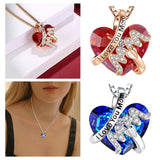 Maxbell Love Heart Shape Pendant Necklace Charms 45cm Length Chain Mother's Day Gift Red