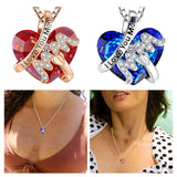 Maxbell Love Heart Shape Pendant Necklace Charms 45cm Length Chain Mother's Day Gift Red