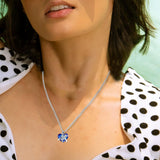 Maxbell Love Heart Shape Pendant Necklace Charms 45cm Length Chain Mother's Day Gift Blue