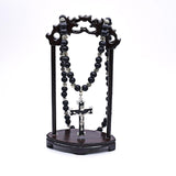 Maxbell Rosary Cross Pendant for Men Women Rosary Prayer Beads Rosary Cross Necklace black