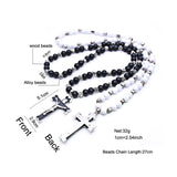 Maxbell Rosary Cross Pendant for Men Women Rosary Prayer Beads Rosary Cross Necklace black