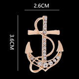 Maxbell Anchor Brooch Luxurious Exquisite Men's Accessories for Ceremony Scarf Dance Gold