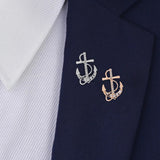 Maxbell Anchor Brooch Luxurious Exquisite Men's Accessories for Ceremony Scarf Dance Gold