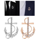 Maxbell Anchor Brooch Luxurious Exquisite Men's Accessories for Ceremony Scarf Dance Gold
