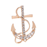 Maxbell Anchor Brooch Luxurious Exquisite Men's Accessories for Ceremony Scarf Dance Gold