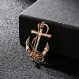 Maxbell Anchor Brooch Luxurious Exquisite Men's Accessories for Ceremony Scarf Dance Gold
