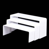 Maxbell 3 Pieces Acrylic Display Stand Display Rack for Action Figure Toys Model Car white