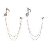 Maxbell Music Note Brooch Badge Decor Rhinestone Brooch for Sweater Shirt Gift Gold