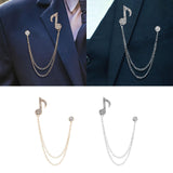 Maxbell Music Note Brooch Badge Decor Rhinestone Brooch for Sweater Shirt Gift Gold