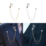 Maxbell Music Note Brooch Badge Decor Rhinestone Brooch for Sweater Shirt Gift Gold