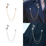 Maxbell Music Note Brooch Badge Decor Rhinestone Brooch for Sweater Shirt Gift Gold