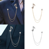Maxbell Music Note Brooch Badge Decor Rhinestone Brooch for Sweater Shirt Gift Gold
