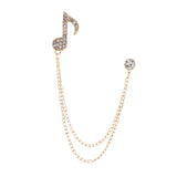 Maxbell Music Note Brooch Badge Decor Rhinestone Brooch for Sweater Shirt Gift Gold