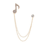 Maxbell Music Note Brooch Badge Decor Rhinestone Brooch for Sweater Shirt Gift Gold