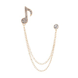 Maxbell Music Note Brooch Badge Decor Rhinestone Brooch for Sweater Shirt Gift Gold