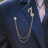 Maxbell Music Note Brooch Badge Decor Rhinestone Brooch for Sweater Shirt Gift Gold