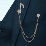 Maxbell Music Note Brooch Badge Decor Rhinestone Brooch for Sweater Shirt Gift Gold