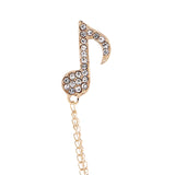 Maxbell Music Note Brooch Badge Decor Rhinestone Brooch for Sweater Shirt Gift Gold