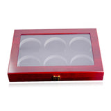 Maxbell Hockey Puck Display Case Dustproof Collection Solid Wood Lockable Shadow Box