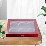 Maxbell Hockey Puck Display Case Dustproof Collection Solid Wood Lockable Shadow Box