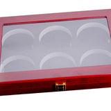 Maxbell Hockey Puck Display Case Dustproof Collection Solid Wood Lockable Shadow Box