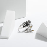 Maxbell Open Finger Ring Adjustable Retro Flying Dragon Ring for Prom Daily Wear Men