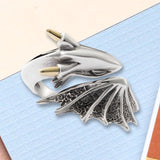 Maxbell Open Finger Ring Adjustable Retro Flying Dragon Ring for Prom Daily Wear Men