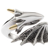 Maxbell Open Finger Ring Adjustable Retro Flying Dragon Ring for Prom Daily Wear Men