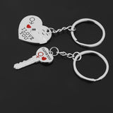 Maxbell 1 Pair Alloy Love Smile Key Heart Shape Pendant Keyring Keychain