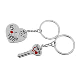 Maxbell 1 Pair Alloy Love Smile Key Heart Shape Pendant Keyring Keychain