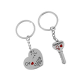 Maxbell 1 Pair Alloy Love Smile Key Heart Shape Pendant Keyring Keychain