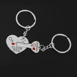 Maxbell 1 Pair Alloy Love Smile Key Heart Shape Pendant Keyring Keychain