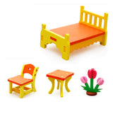 Max Maxb 3D DIY Dolls House Assembly Furniture Toys-Bedroom Kit