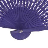 Vintage Wood Hollow Carved Hand Fan Foldable Fan - Purple