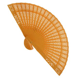 Vintage Spray-painted Wood Hollow Carved Hand Fan Foldable Fan - Gold