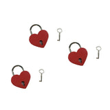 Maxbell Vintage Mini Padlock Heart Shaped Key Lock Red Pack of 3