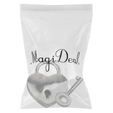 Maxbell Mini Padlock Heart Shape Luggage Case Padlock With Key Silver